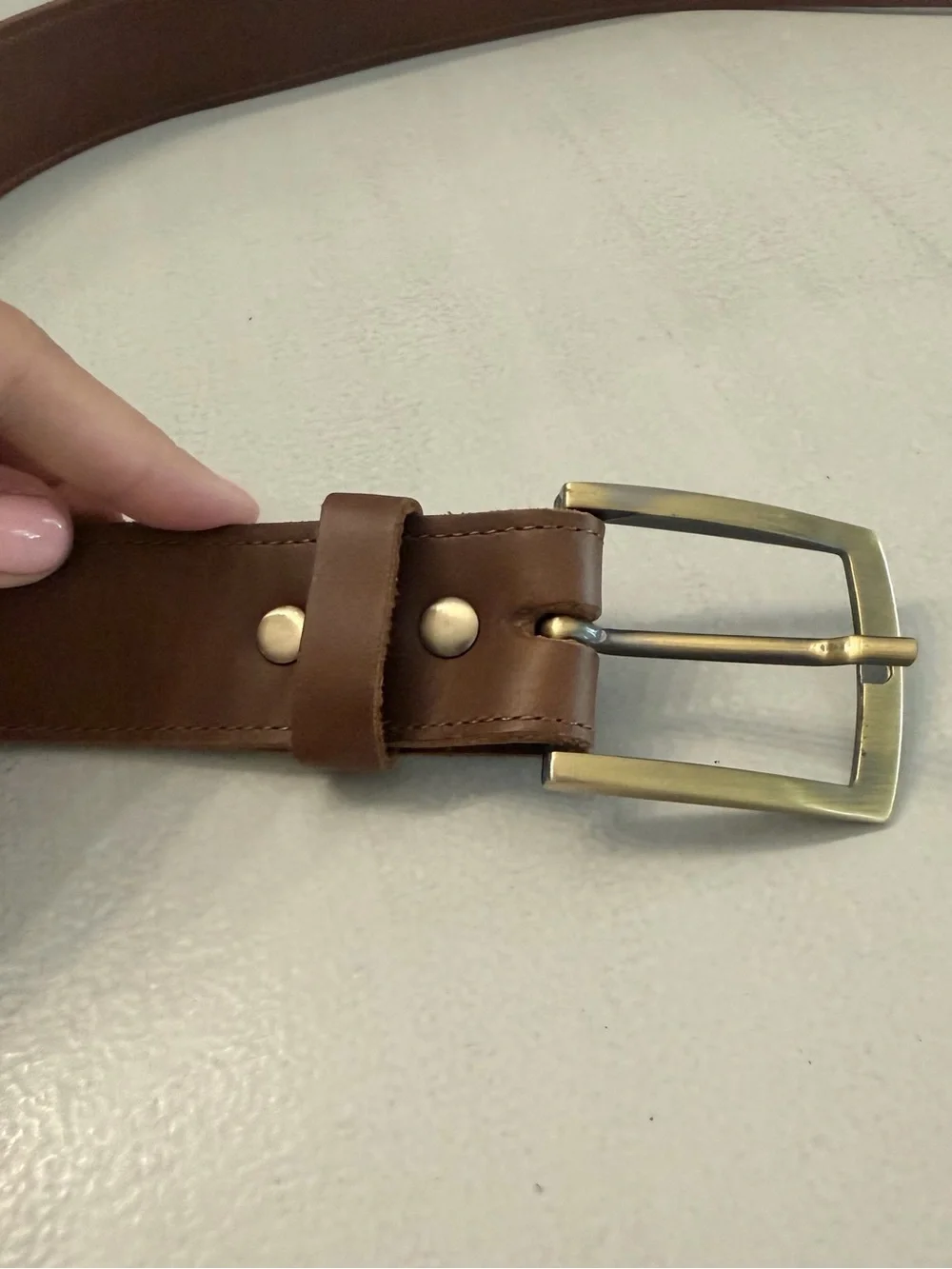 Nisolo Men’s Classic Brown Leather Belt with Gold Buckle Sz S NWOT